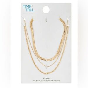 Women's Gold Chain Necklace Set, 3 Pieces